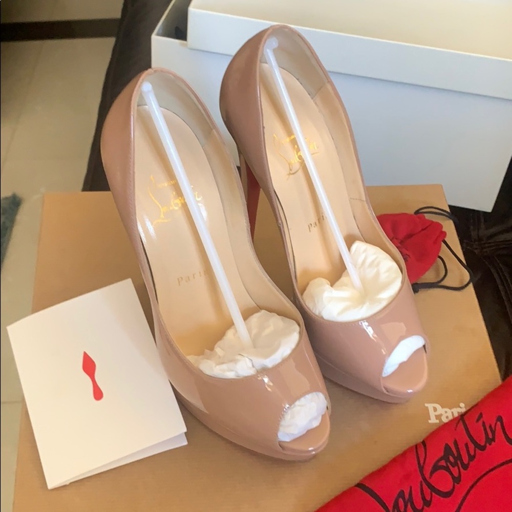 Christian Louboutin -LADY PEEP 150 patent, nude-37